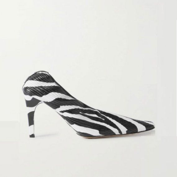 Туфли-лодочки Боттега Венета Zebra-print с квадратным носком