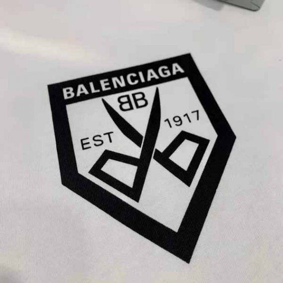 Футболка Баленсиага с лого est 1917, белая
