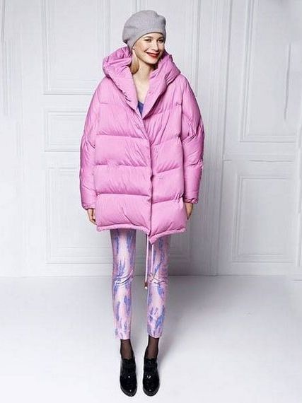 Куртка-пуховик New Collection фиолетового цвета