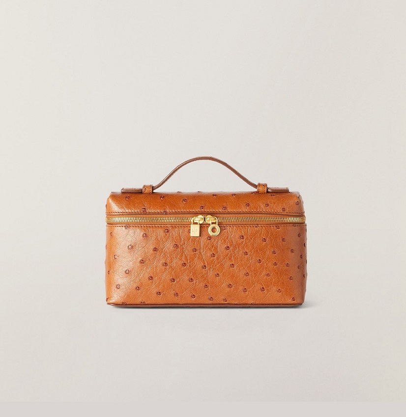 Loro Piana L19 Orange Ostrich Pouch